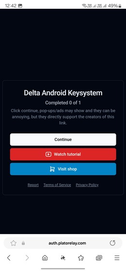Key Continue Button
